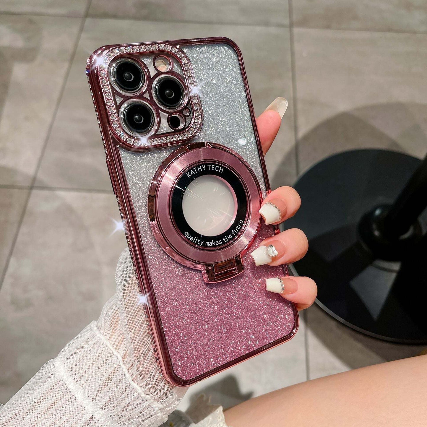 Glitter Diamond Magnetic Ring Holder for iPhone